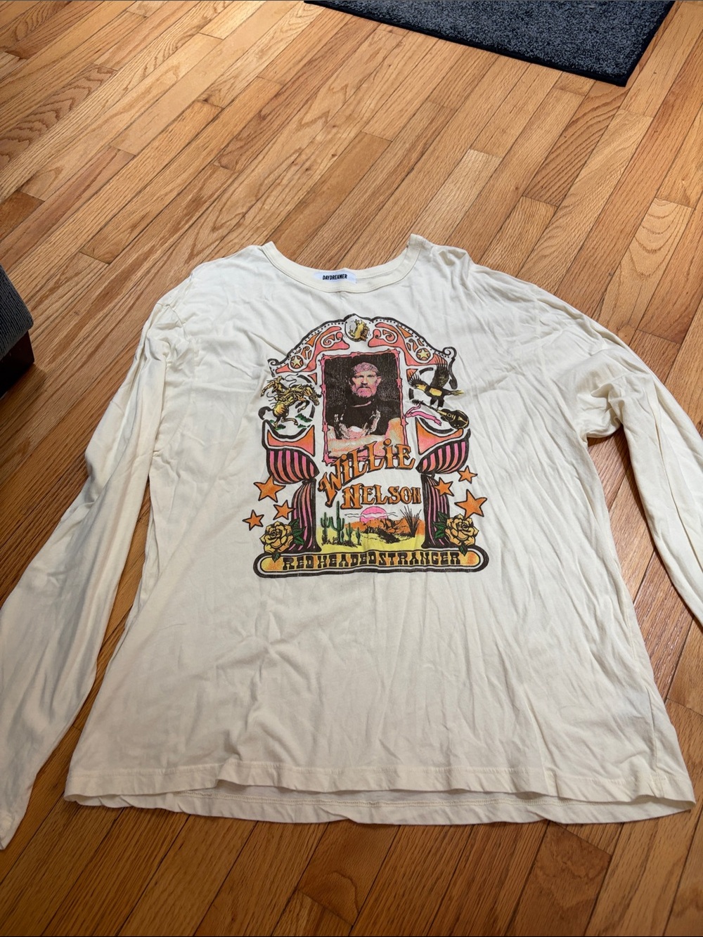 Daydreamer Cream Long Sleeve Willie Nelson Graphic Tee